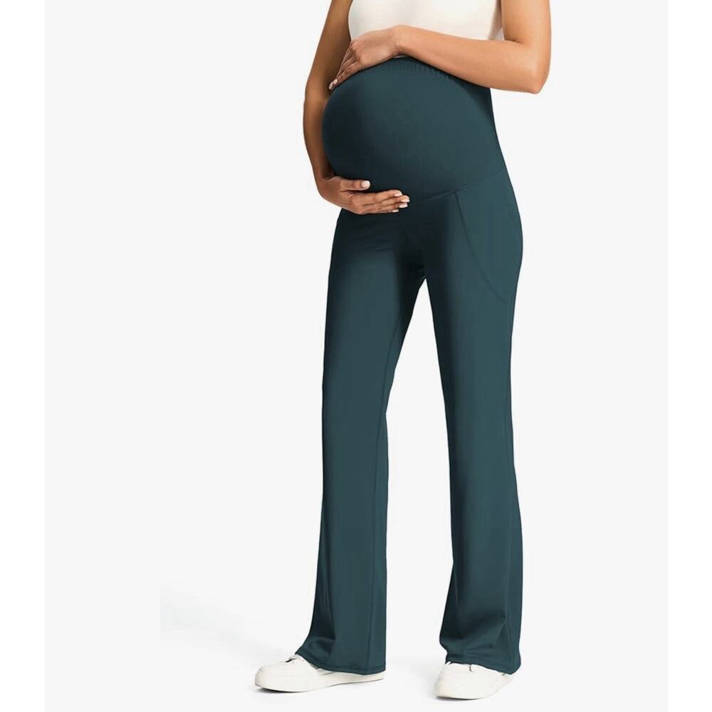 JOYSPELS Smooth Feeling Maternity Bootcut Pants with Pockets Size L